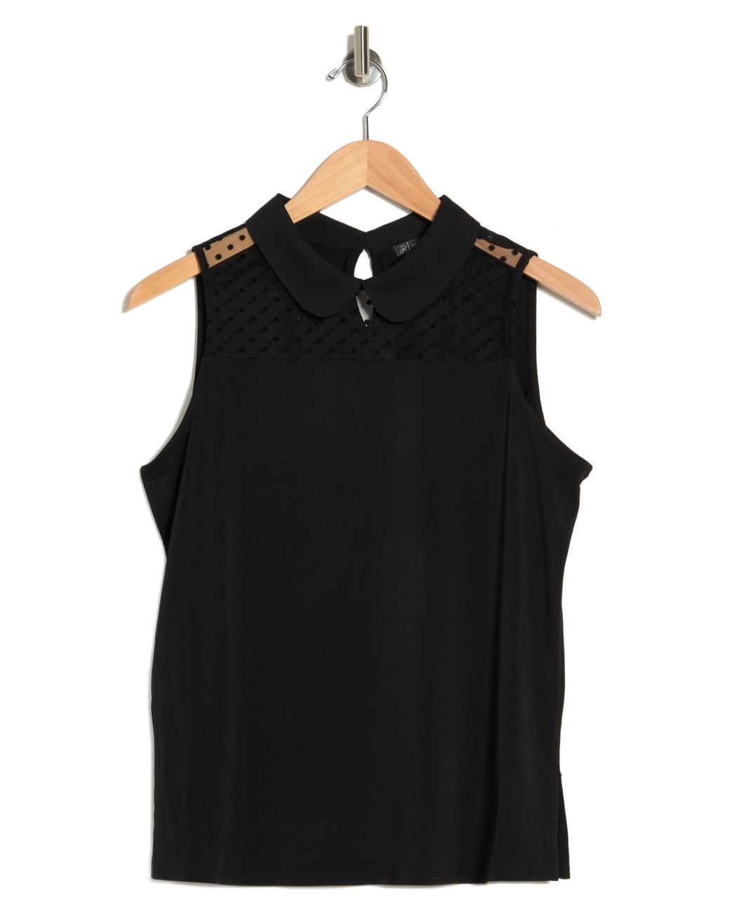 Adrianna Papell Swiss Dot Sleeveless Blouse in Black Lyst