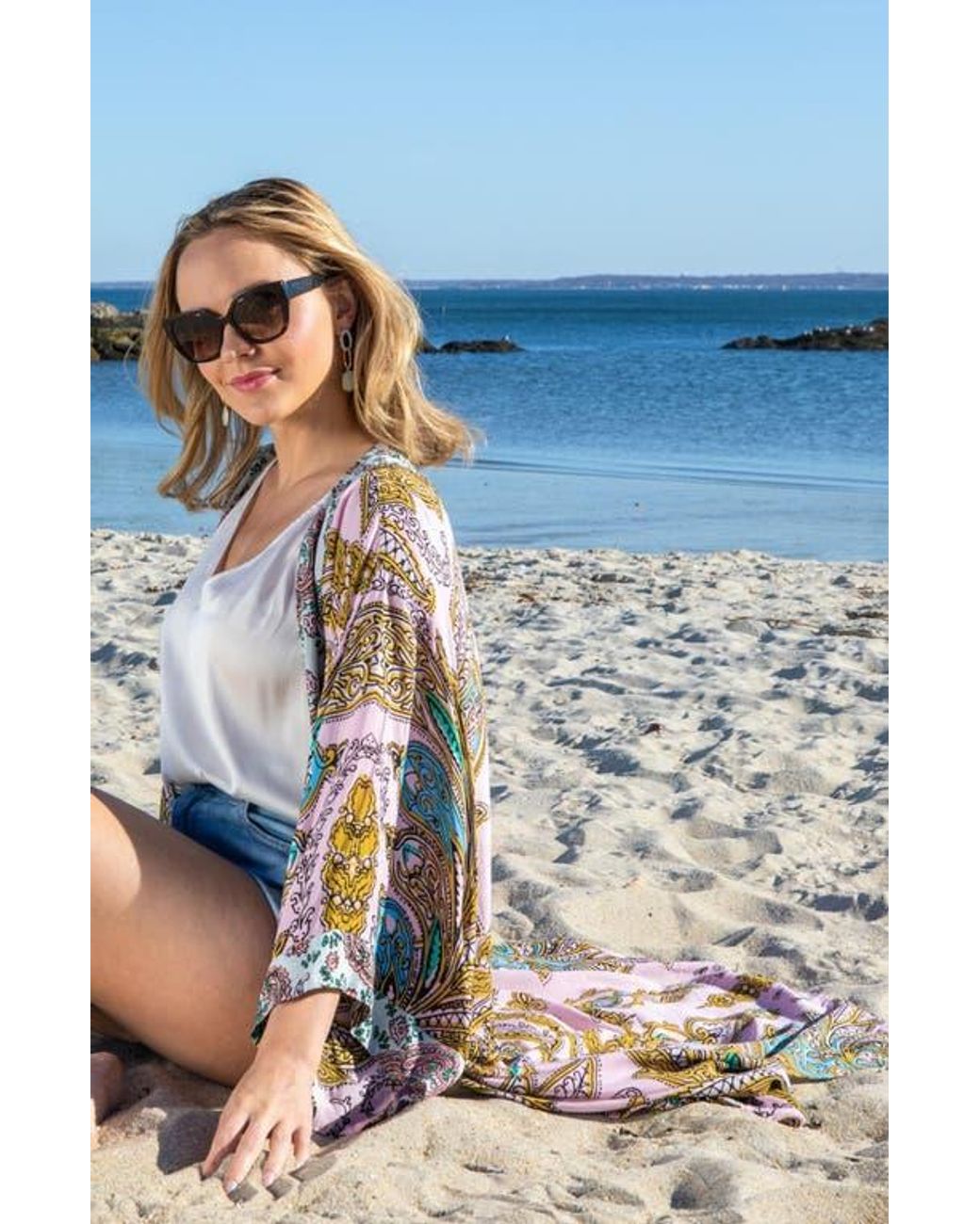 Saachi Pink Medallion Print Duster