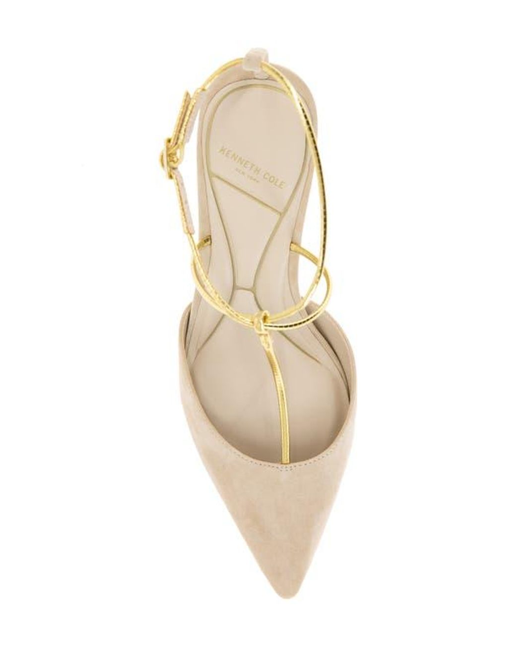 Kenneth Cole Metallic Umi T-Strap Pointed Toe Pump