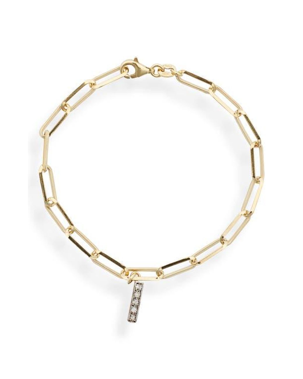 Meshmerise White Diamond Initial Charm Bracelet