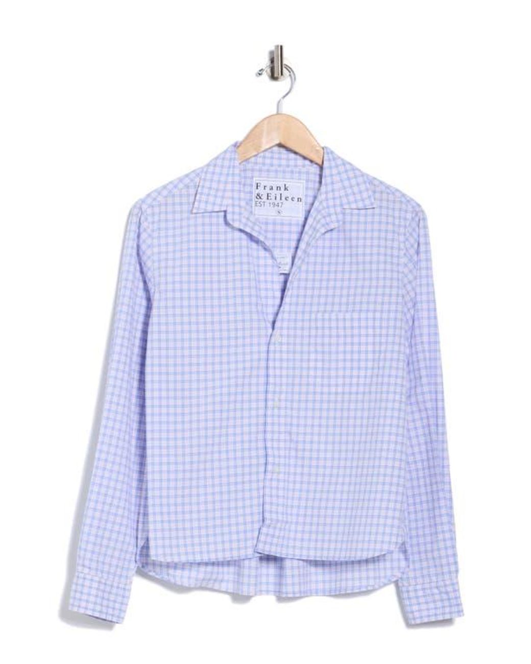 Frank & Eileen Blue Grid Print Untuckable Button-Up Shirt