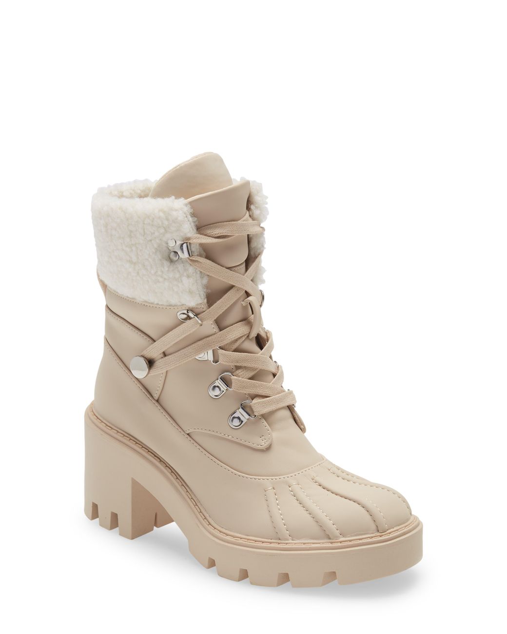 Steve Madden Northern Faux Fur Trim Boot In Sand At Nordstrom Rack in ...