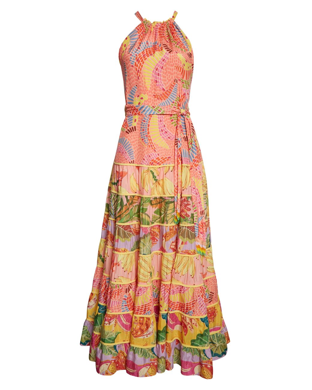 FARM Rio Mixed Fruit Tiered Crossback Maxi Sundress In Multi At ...