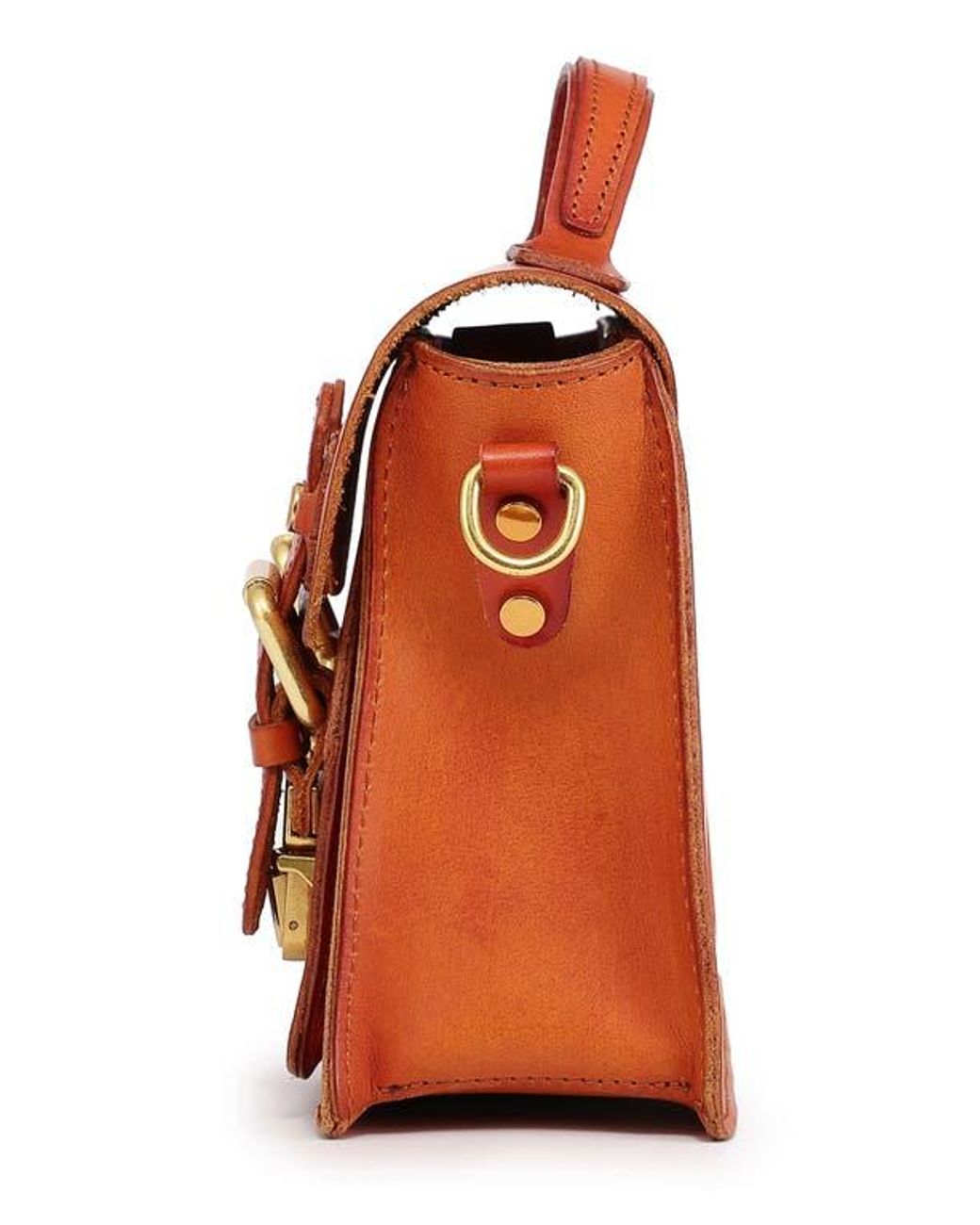 Old Trend Orange Aster Mini Leather Satchel