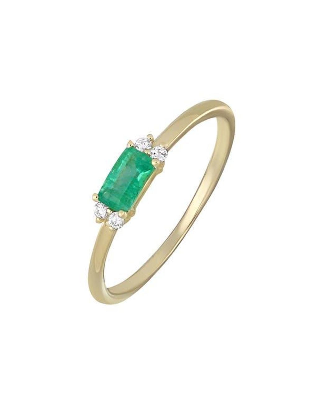 Bony Levy Blue El Mar Emerald & Diamond Stackable Ring