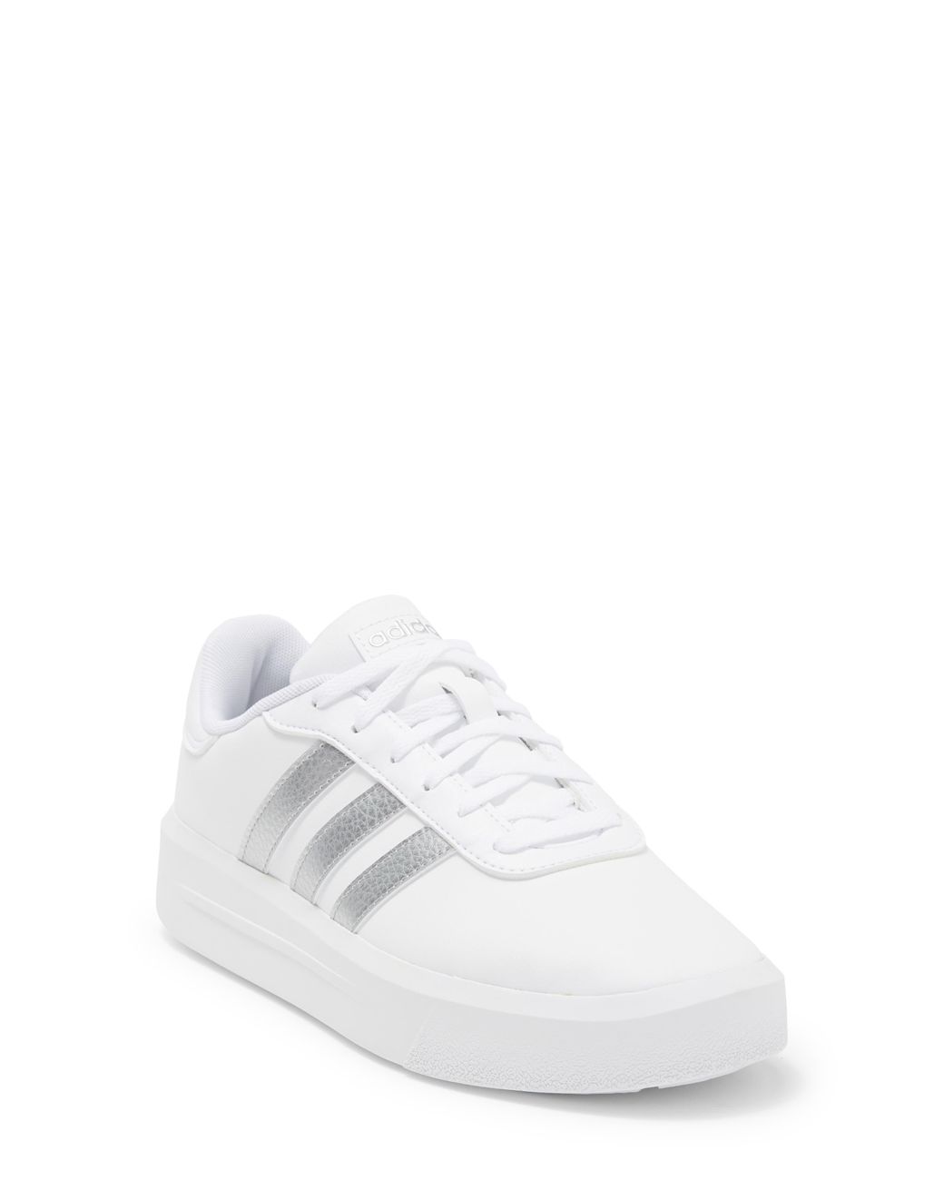 adidas Court Platform Sneaker In White/silver Met/white At Nordstrom adidas Court Platform Sneaker In White/silver Met/white At Nordstrom