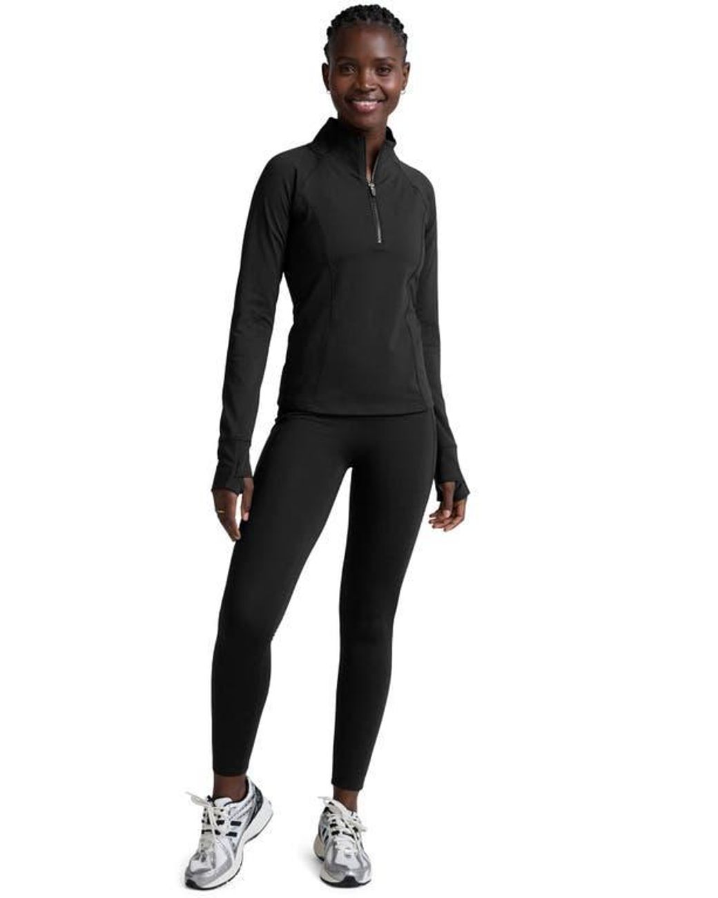 Beyond Yoga Black Pacer Fleece Quarter Zip Pullover