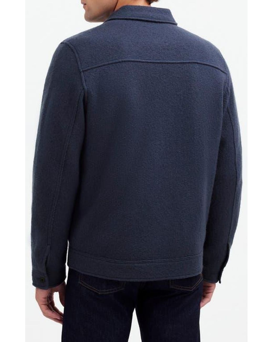 Madewell Blue Boiled Wool Shirt Jacket for men