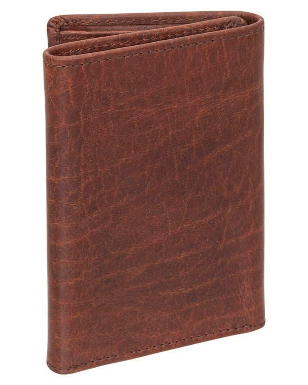 Mancini Brown Rfid Trifold Wallet for men