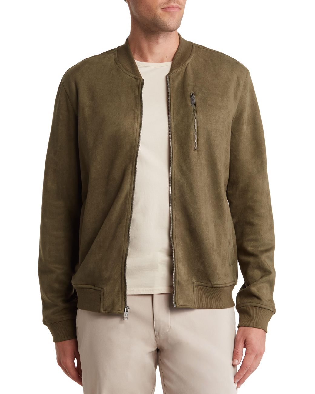 Ben sherman faux suede bomber jacket sale