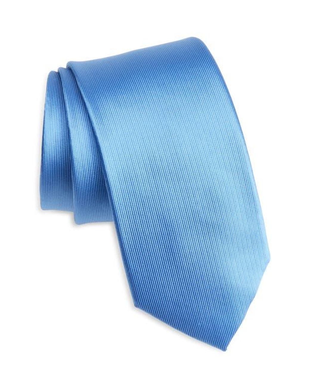 Duchamp Blue Solid Silk Tie for men
