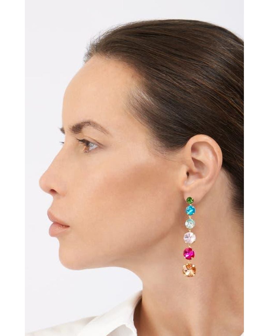 Adornia White Linear Drop Earrings