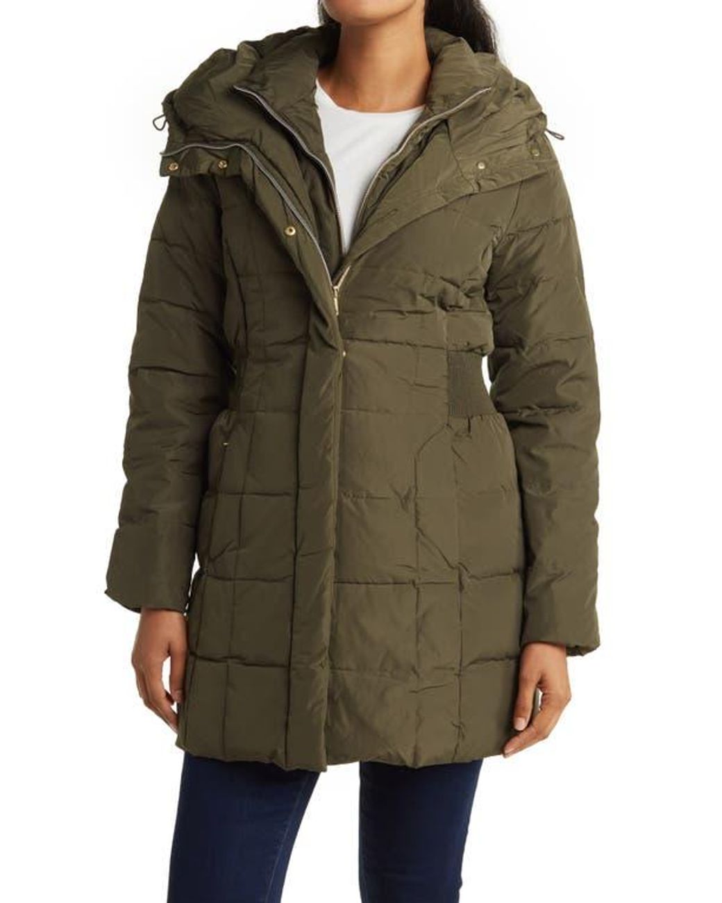 Cole haan hooded down and feather jacket hotsell