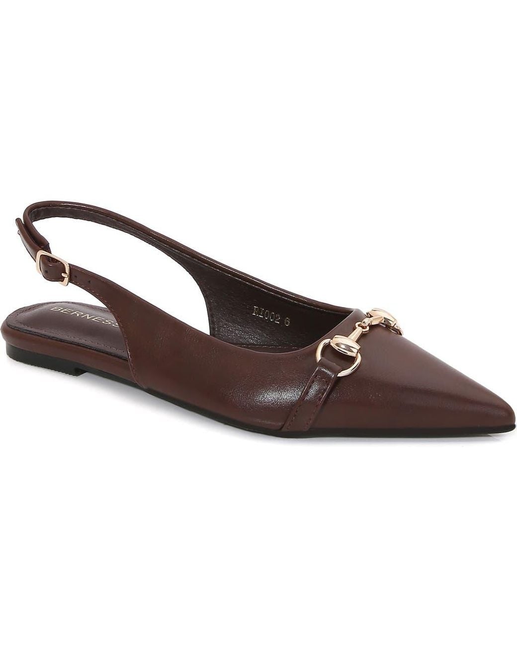 BERNESS Brown Bit Slingback Flat