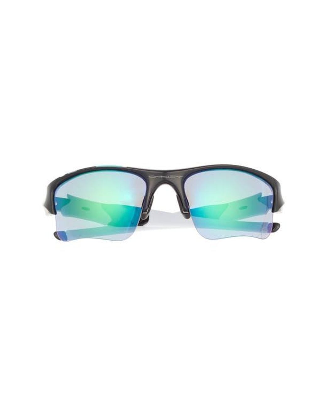 Oakley Blue 63Mm Wrap Half Frame Sunglasses for men