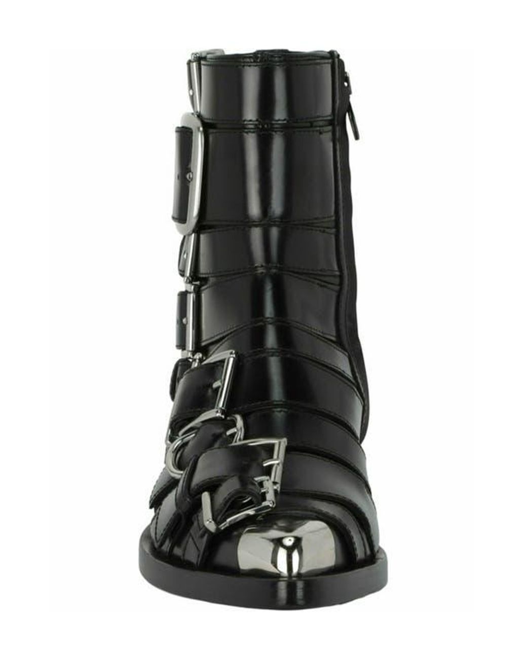 Alexander McQueen Black Strappy Punk Ankle Bootie