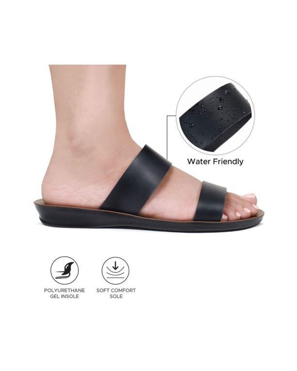 Aerosoft Black Ella Comfort Flat