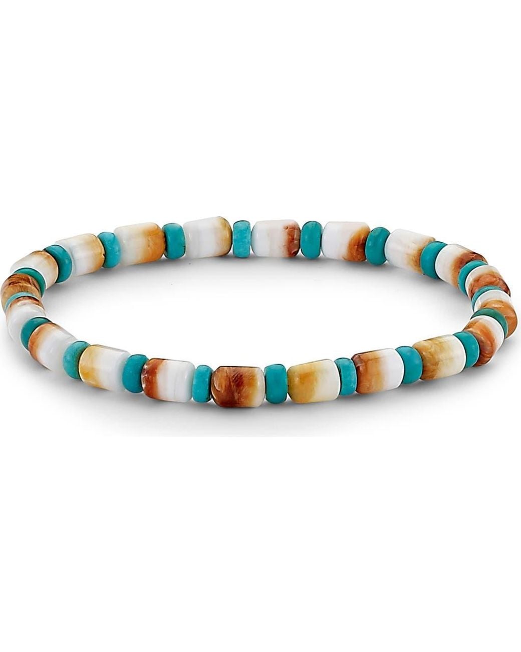 Samuel B. Blue Beaded Shell Stretch Bracelet