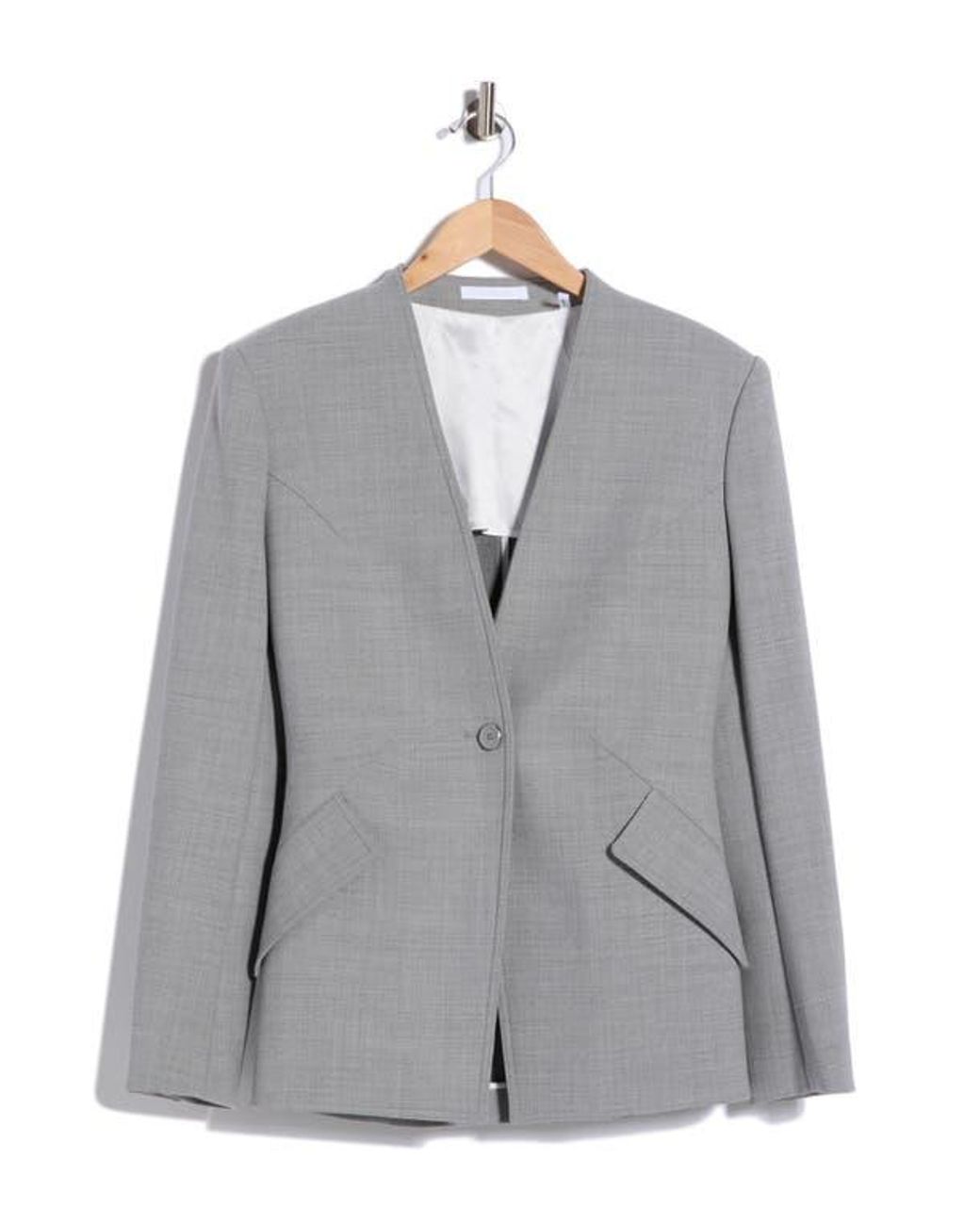 Helmut Lang Gray V-Neck Blazer