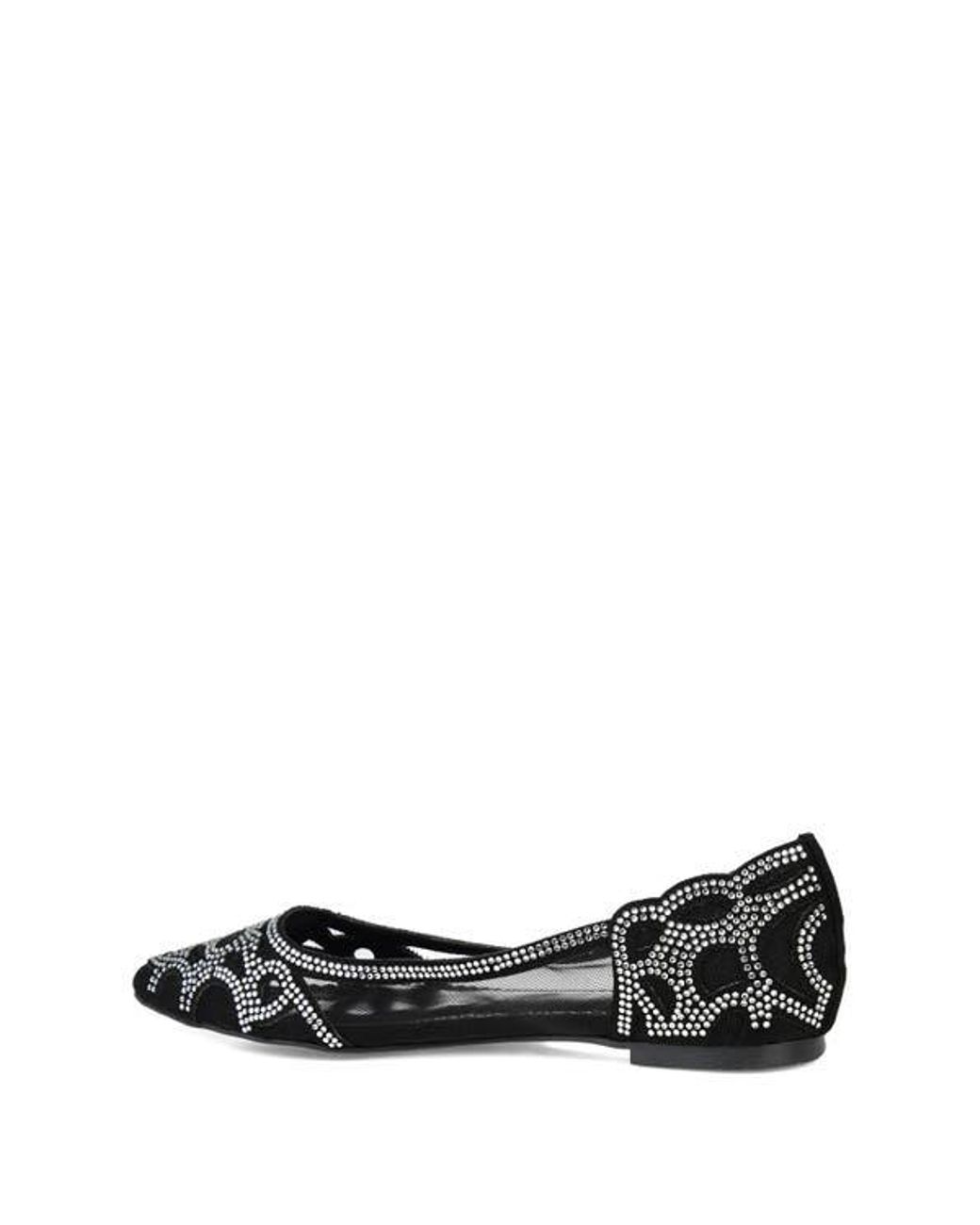 Journee Collection Black Batavia Rhinestone Flat