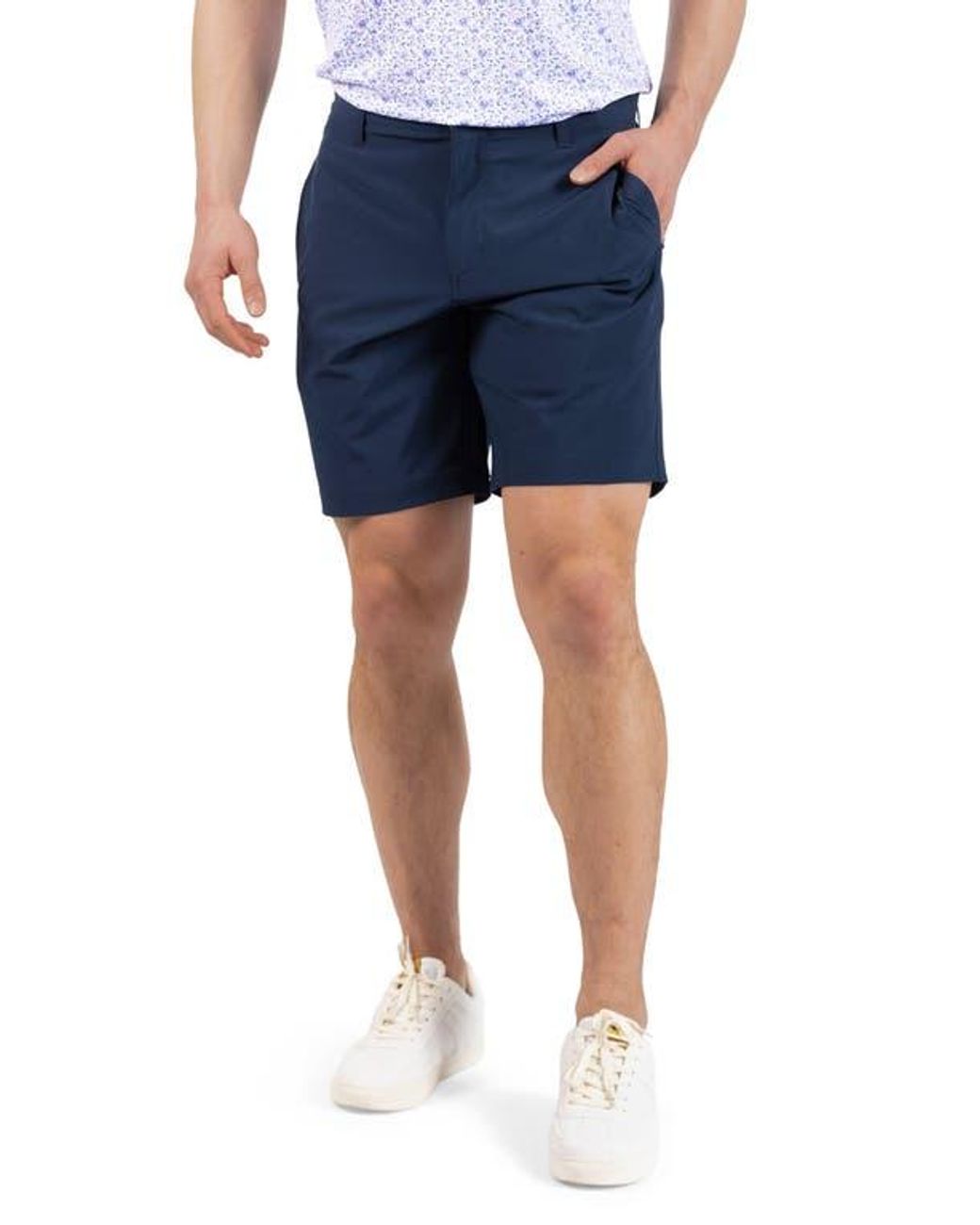 Tailorbyrd Blue Solid Performance Shorts for men