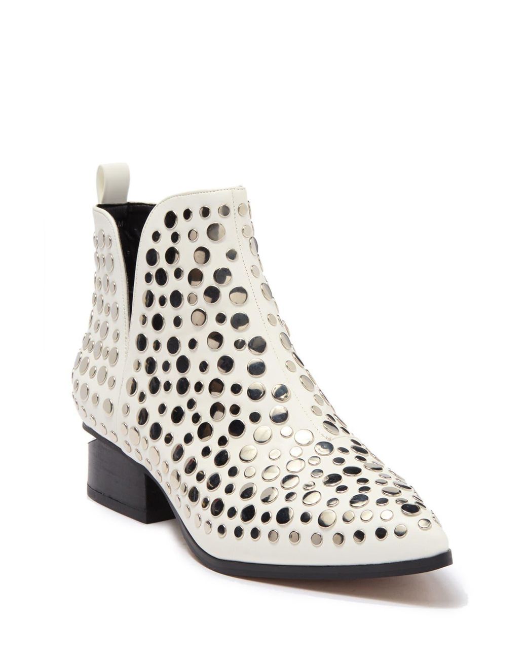 white studded bootie