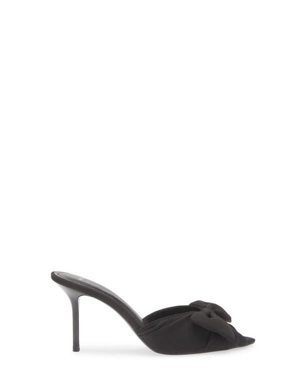 Mango Black Lasy Bow Slide Sandal