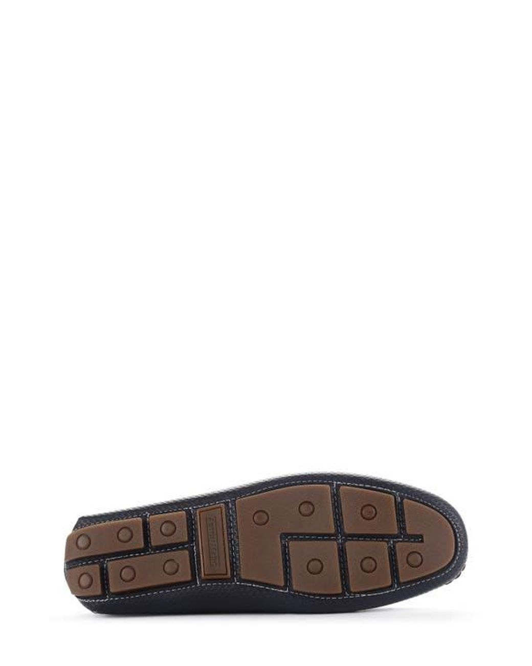 Aston Marc Blue Navy Textured Faux Leather Moc-Toe Loafers for men