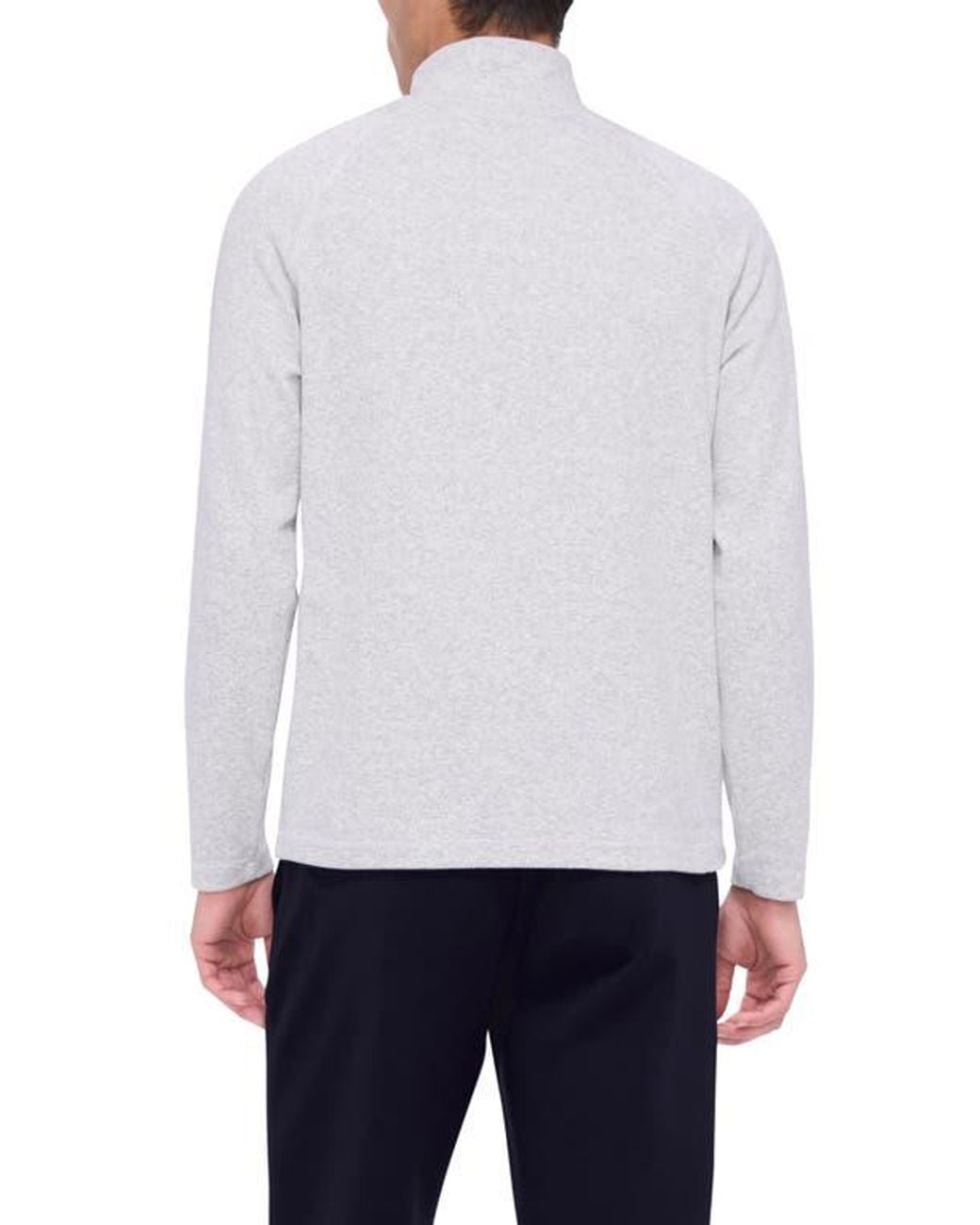 Bugatchi White Quarter Zip Pullover for men