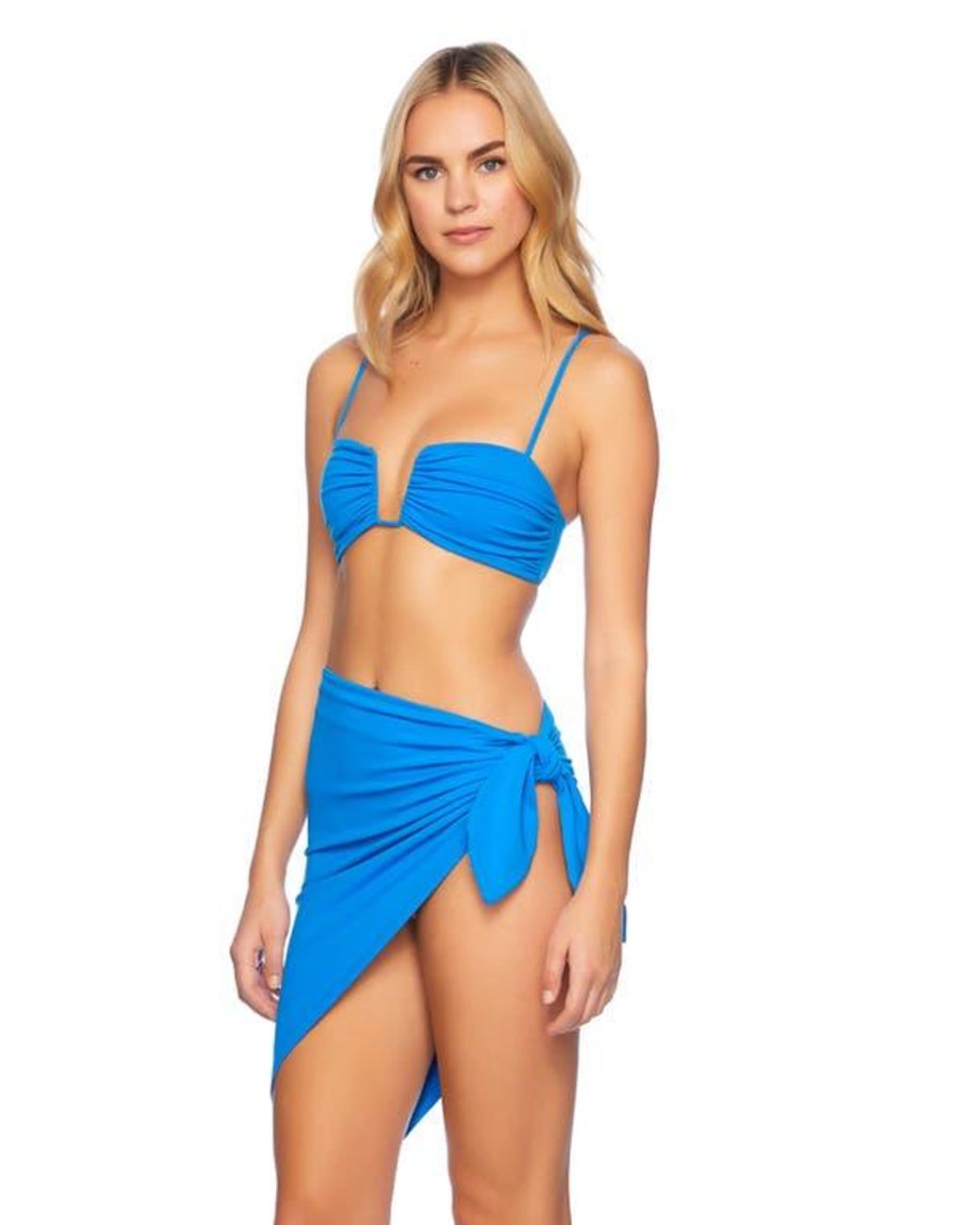 Susana Monaco Blue Solid Cover-Up Sarong