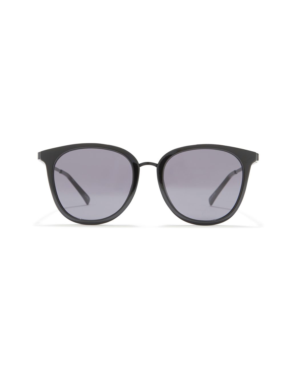 Le Specs Bandore 53mm International Polarized Round Sunglasses In Blackmatte Blacksmoke Mono 0784