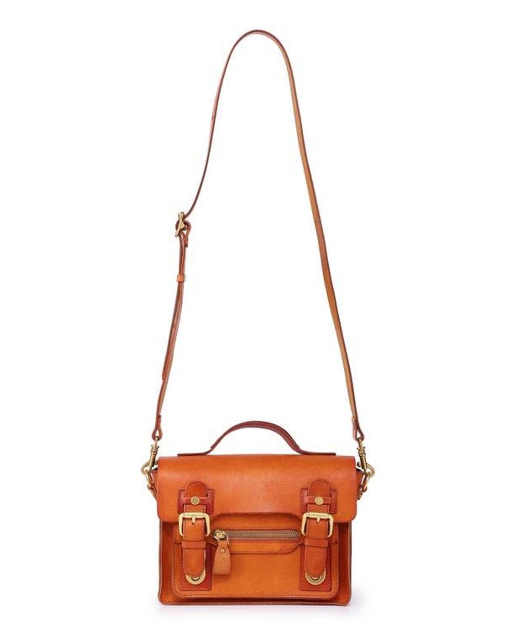 Old Trend Orange Aster Mini Leather Satchel
