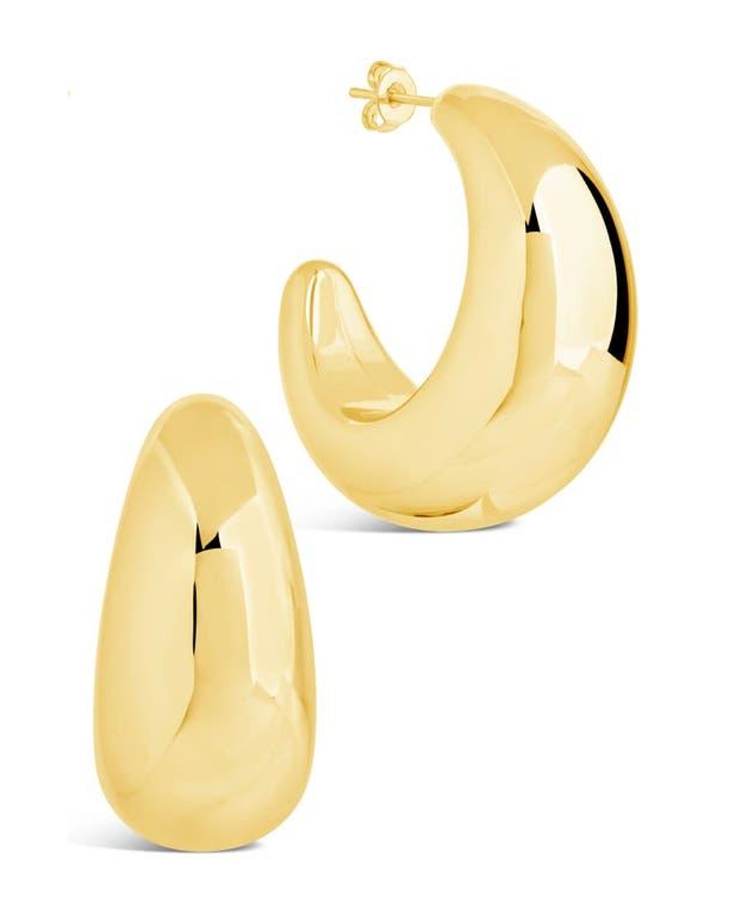 Sterling Forever Metallic Eclipse Hoop Earrings
