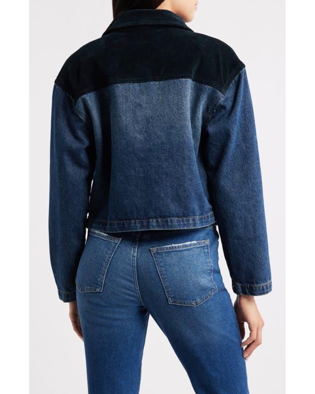 WARP+WEFT Blue Avl Crop Denim Jacket