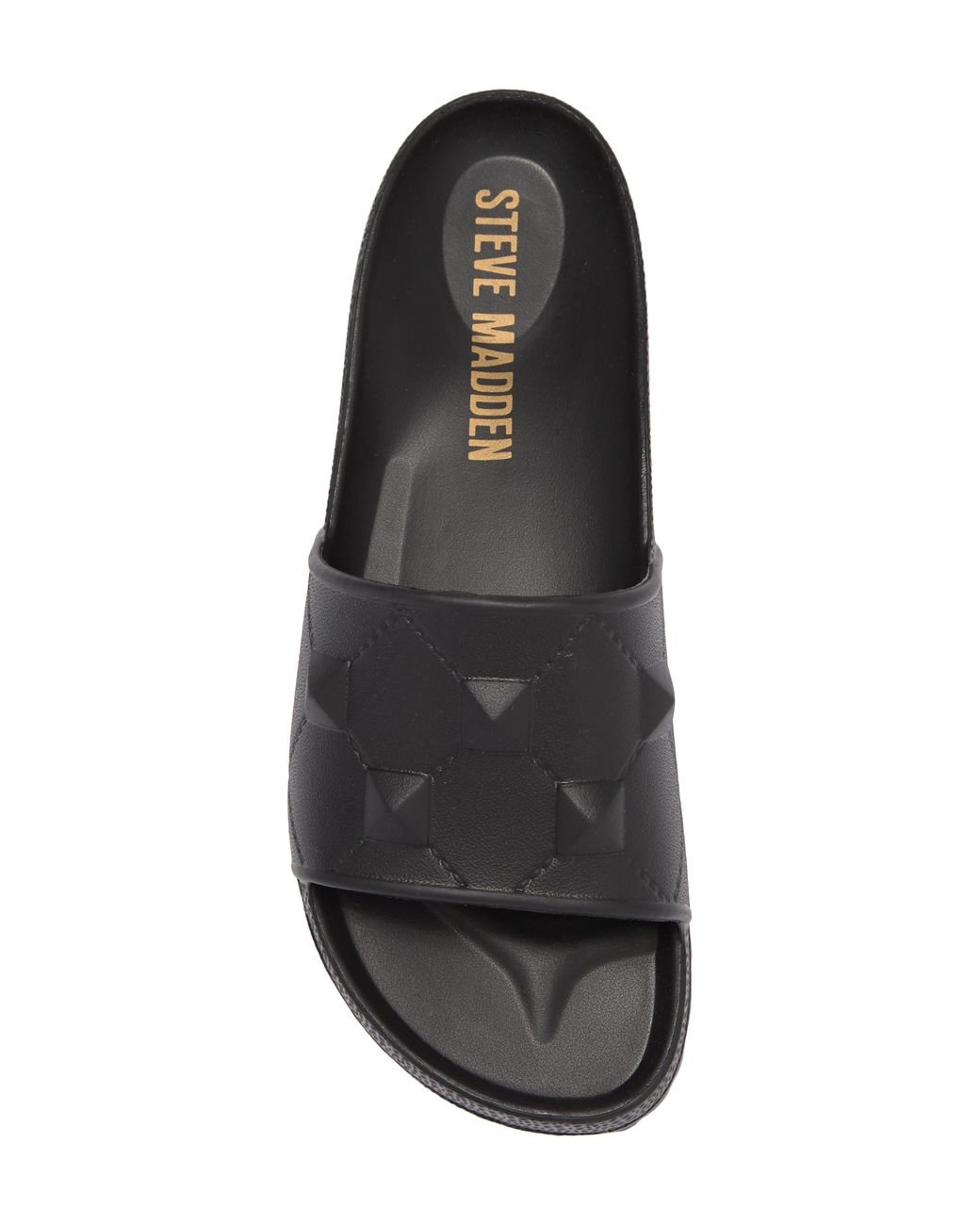 Steve Madden Gaby Stud Quilt Slide Sandal in Black Lyst
