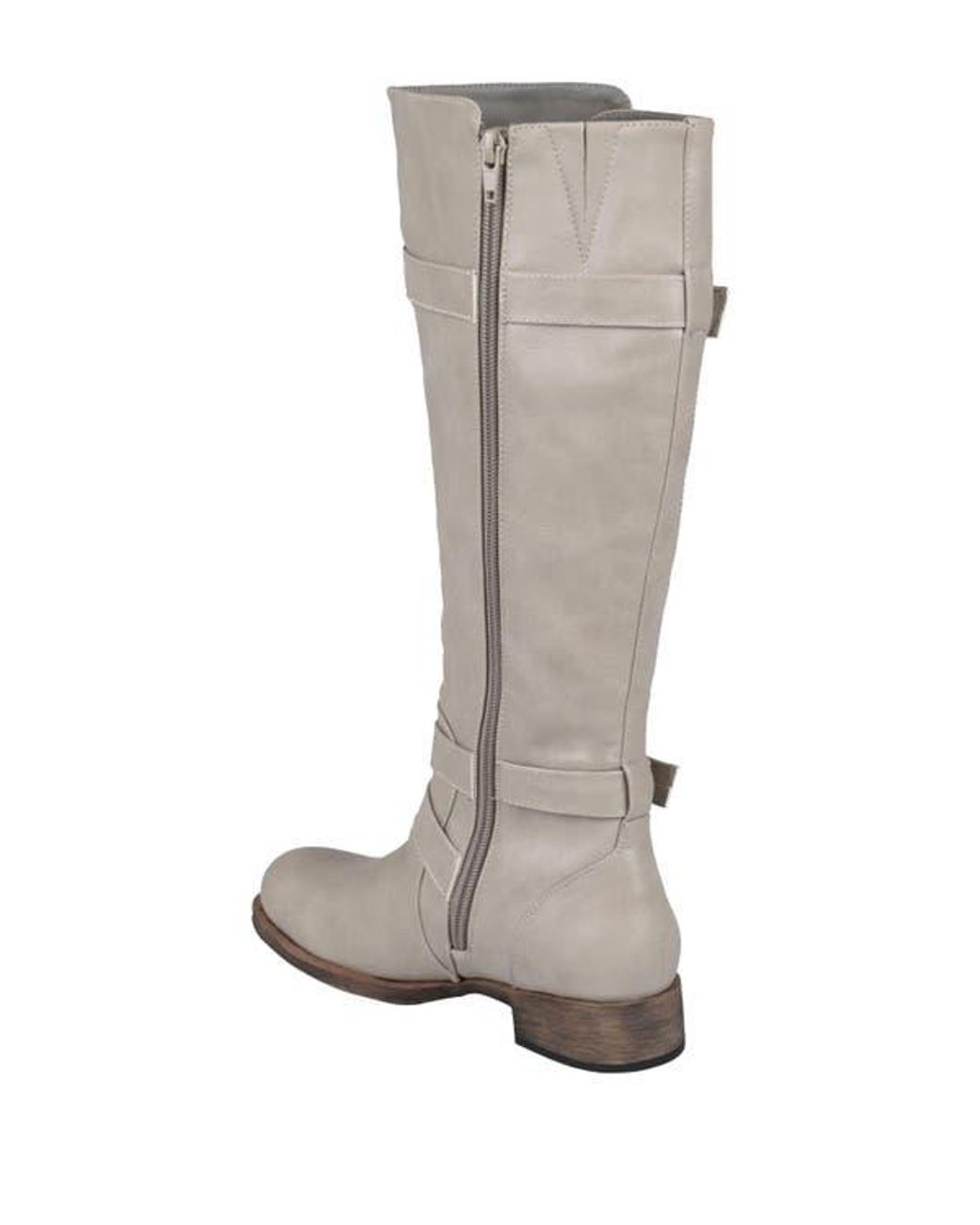 Journee Collection Gray Bite Ruched Riding Boot