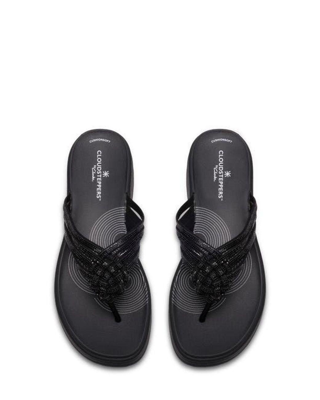 Clarks Black Drift Gem Flip Flop