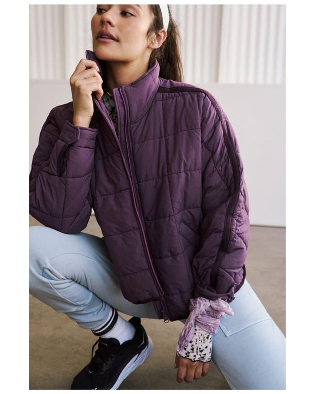 Free People Packable Puffer Jacket in Purple Lyst