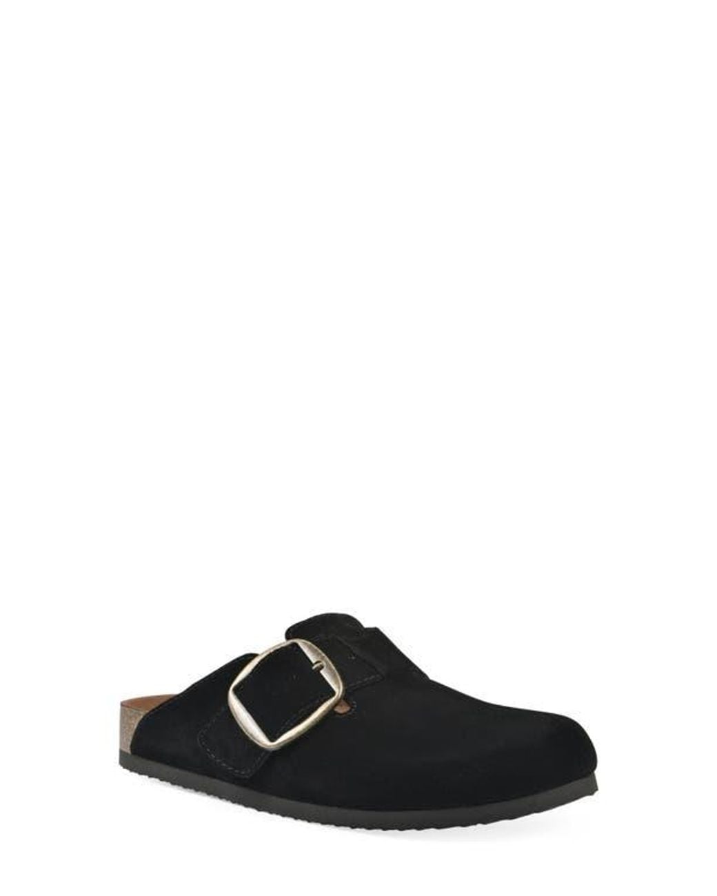 White Mountain Black Big Easy Buckle Mule