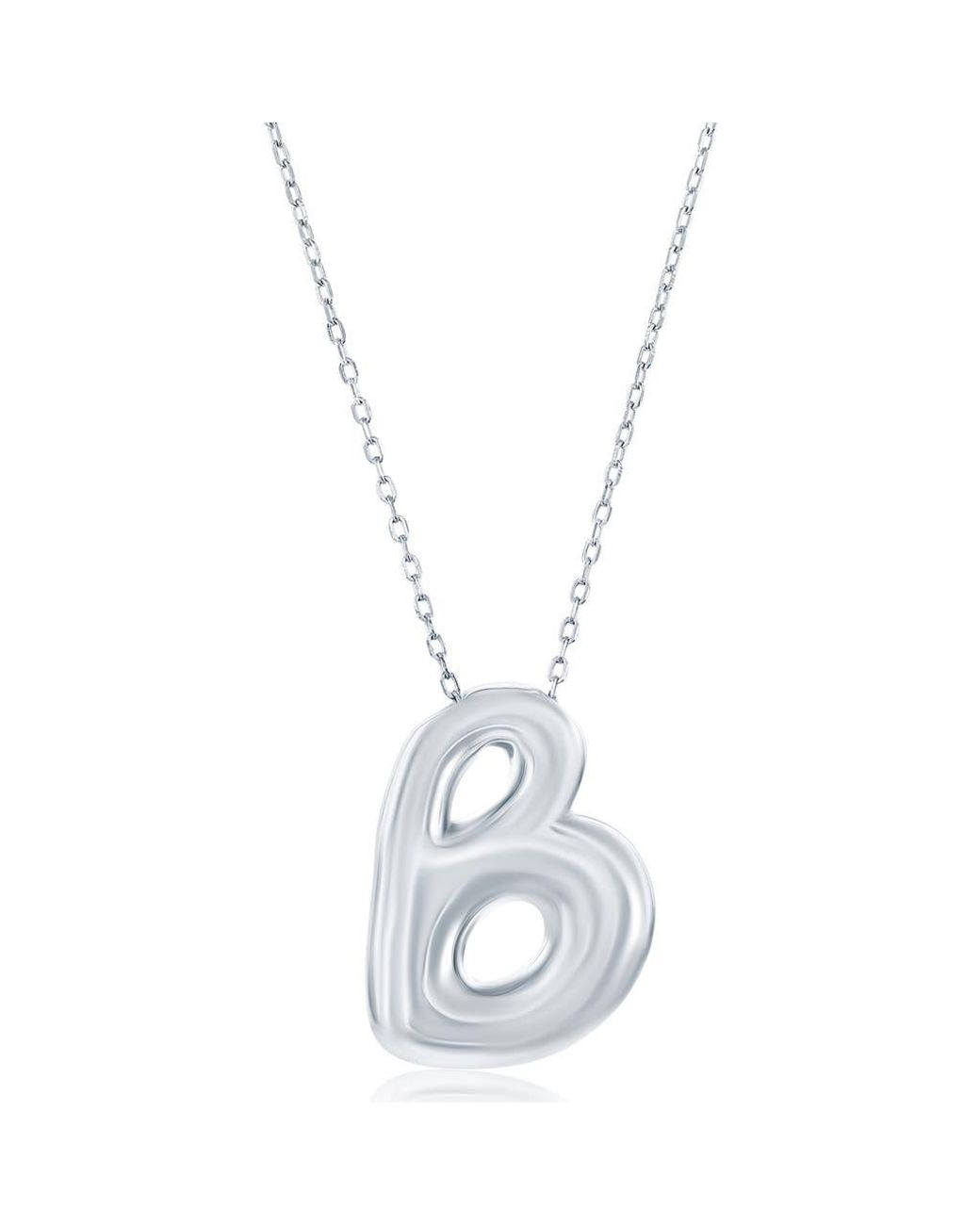Simona White Bubble Initial Pendant Necklace