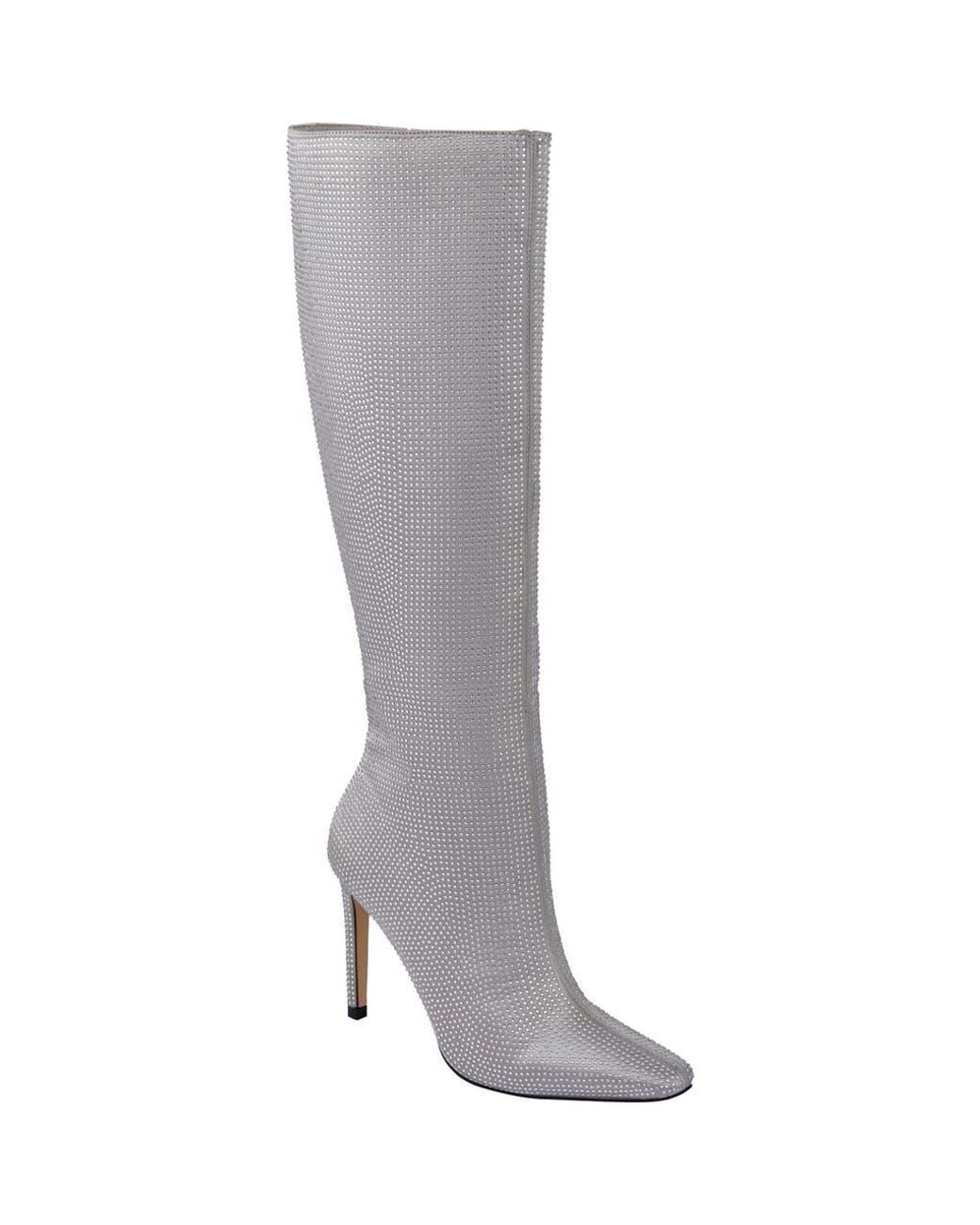 Lady Couture Gray Diamond Rhinestone Pointed Toe Boot