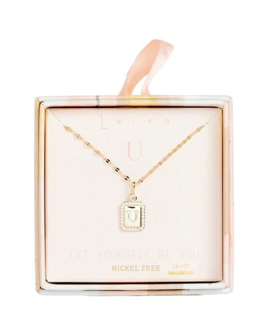 Leith Metallic Initial Pendant Necklace