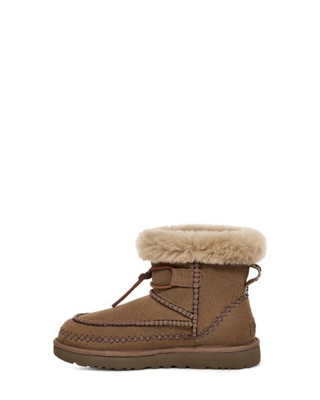 Ugg Brown Shearling-Trim Lace-Up Boots