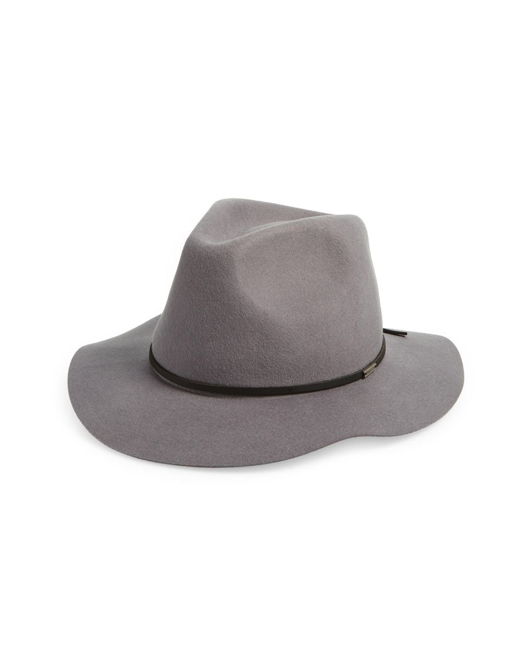 Brixton Wesley Packable Felted Wool Fedora in Gray Lyst