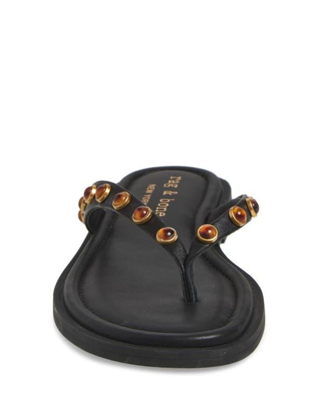 Rag & Bone Black Cabochon Gia Flip Flop