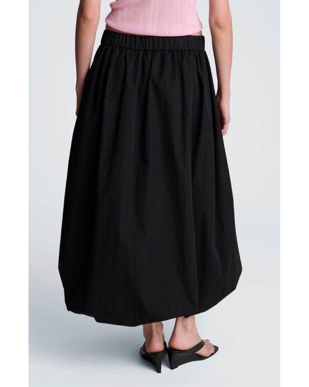 Kenneth Cole Black Bubble Midi Skirt