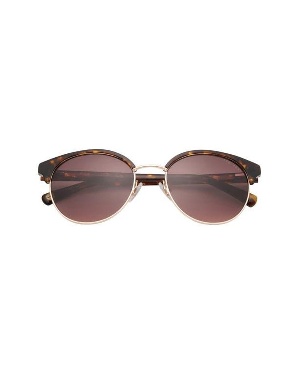 Ted Baker Brown 54Mm Round Sunglasses