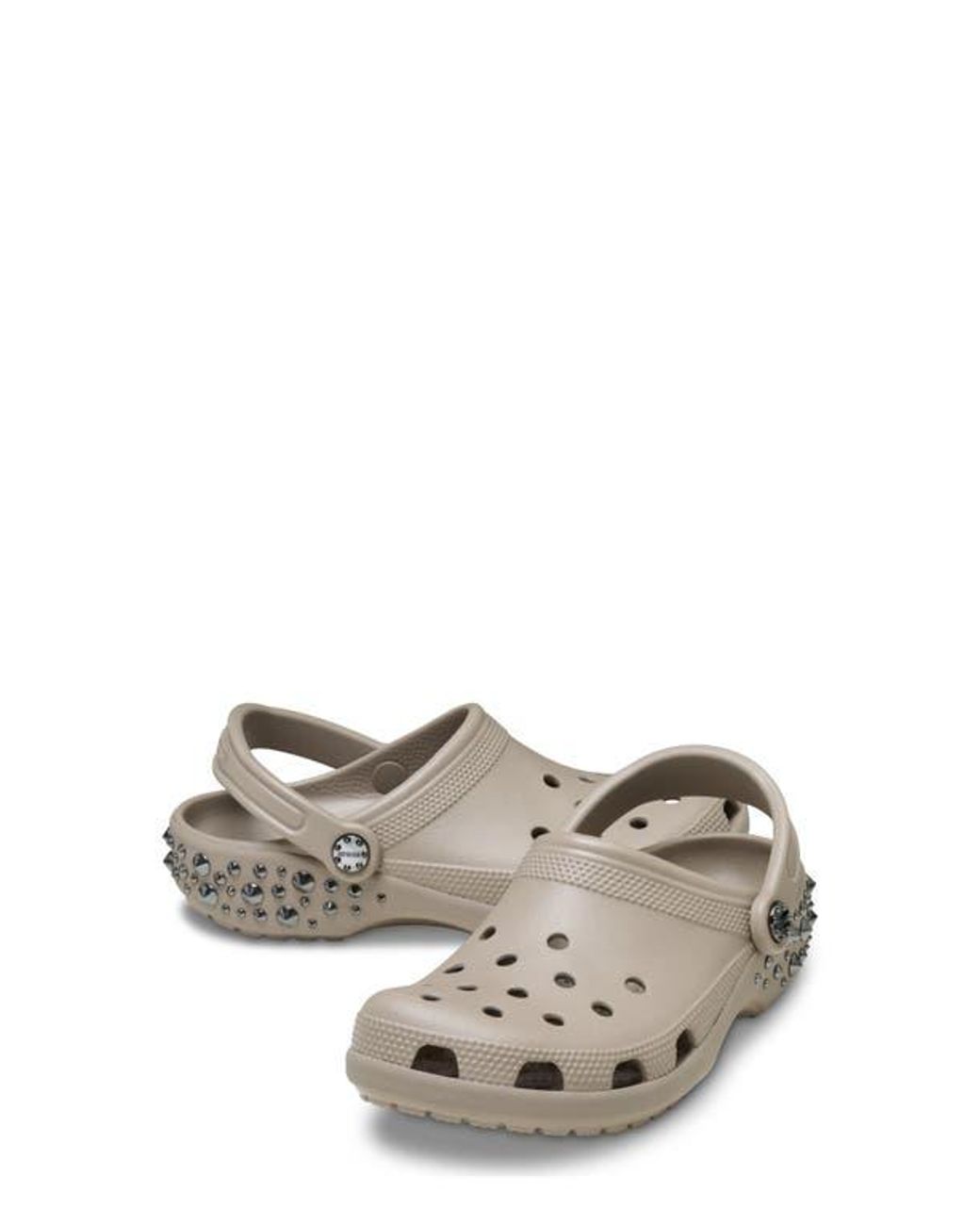 CROCSTM Gray Studded Classic Clog