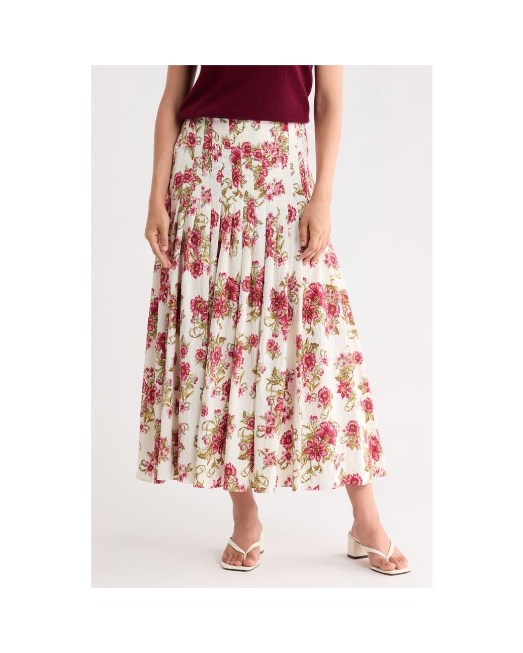 Halogen® Gathered Midi Skirt