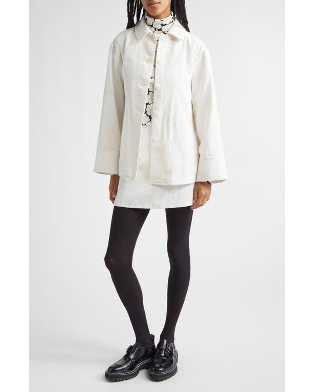 Marimekko Ladonta Unikko Jacquard Oversize Faille Shirt Jacket in
